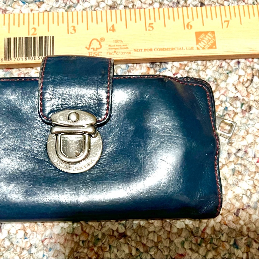 Marc Jacobs Unique Blue Leather Clutch Wallet - Picture 8 of 9